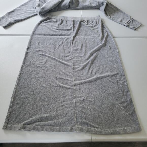 J. Jill Top & Skirt Set Womens 2X 3X Gray Knit Long Sleeve Elastic Waist Modest - Picture 4 of 16